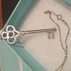 Tiffany & Co. Silver Key Pendant Necklace